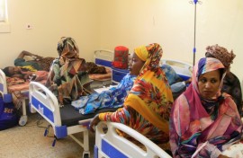 Patients fill the reopened Saudi maternity hospital in Khartoum's sister city Omdurman, one of the few still functioning in greater Khartoum.