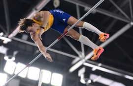 Sweden's Armand Duplantis won the men's pole vault at the Indoor World Athletics Championships in Nanjing