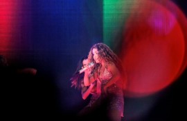 Colombian singer Shakira performs during her 'Women Don't Cry Anymore' world tour in Mexico City
