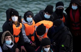 Migrants brought to the UK after being picked up at sea in December 2021