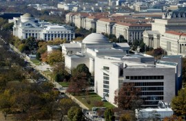 Smithsonian museums seen from the US Capitol dome, on November 15 in Washington