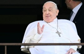 The pope, still recovering from double pneumonia, has called for a 'time of healing'