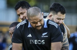 New Zealand All Blacks players train in Ineos-sponsored kit last year ahead of playing Australia in Sydney