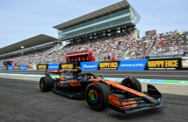 Red Bull's Max Verstappen celebrates taking pole position