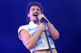 Benson Boone performs during the 2025 Coachella Valley Music and Arts Festival at Empire Polo Club on April 11, 2025 in Indio, California