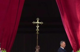 The pope wished the crowd a happy Easter