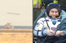 Soyuz spacecraft returns to Earth with two Russians, American aboard