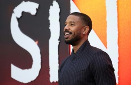Actor Michael B. Jordan, who plays identical twins in Warner Bros.' new vampire thriller 'Sinners,' poses ahead of the film's European premiere in London on April 14, 2025