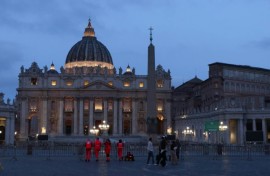 Dawn breaks on St Peter's Square two days after death of Pope Francis