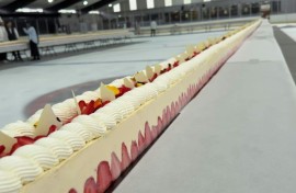 France breaks record for world's longest strawberry cake