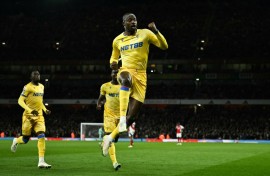 Crystal Palace's Jean-Philippe Mateta celebrates after scoring against Arsenal