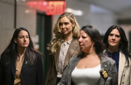 Former model Kaja Sokola (center) testified against disgraced movie mogul Harvey Weinstein in Manhattan Criminal Court during his rape and sexual assault re-trial in New York