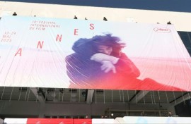 Cannes Film Festival: Installation of the official poster at the Palais des Festivals