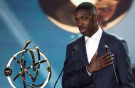Ousmane Dembele won the Ligue 1 player of the year award after the most prolific season of his career