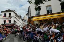 The Olympic road race peloton in Montmartre last year