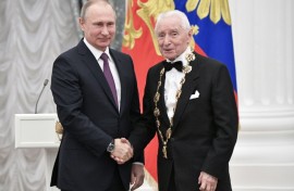 Yuri Grigorovich (R) was for three decades the lead choreographer at Moscow's famed Bolshoi Theatre