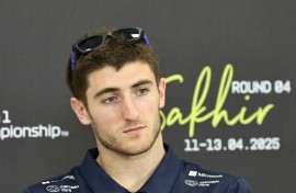 Australian driver Jack Doohan at a press conference in Bahrain last month