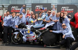 British MotoGP sprint winner Alex Marquez with his ducati-Gresini team