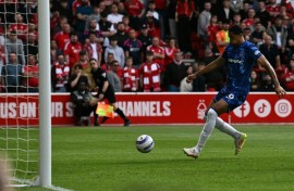 Chelsea defender Levi Colwill scores against Nottingham Forest