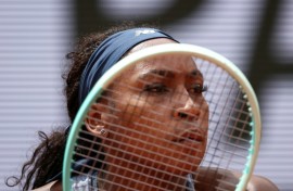 Second seeded American Coco Gauff forgot her racquets for her first round match at the French Open in Roland Garros