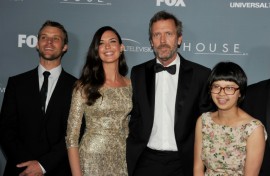 'House' actors Jesse Spencer, Odette Annable, Hugh Laurie and Charlyne Yi at their final wrap party in 2012