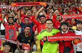Fans before the friendly football match between Manchester United and Asean All-Stars
