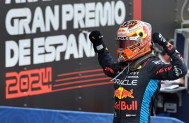 Max Verstappen winning in Spain last year