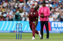 West Indies fast bowler Jayden Seales took four expensive wickets against England