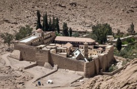 A 2017 picture of the 6th century Saint Catherine's monastery, established at the biblical site of the burning bush in the Sinai