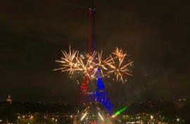 Fireworks lit up the sky over Paris in ceebration at the PSG win