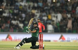 Mohammad Haris hammered seven sixes and eight fours in his unbeaten 107 which marked his maiden century for Pakistan