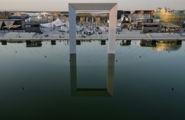 A photo taken on April shows a general view of the waterfront area of the World Expo, that has suspended shows because of high levels of bacteria