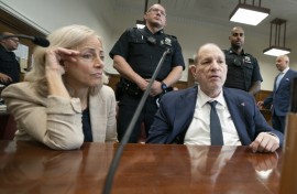 Disgraced former Hollywood film producer Harvey Weinstein appears in Manhattan criminal court during his rape and sexual assault re-trial in New York on June 11, 2025