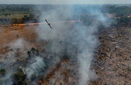 Illegal burning of the Amazon rainforest near Humaita, in the northern Brazilian state of Amazonas, in September 2024