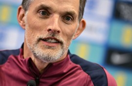 England head coach Thomas Tuchel speaks during a press conference ahead of his team's match against Senegal