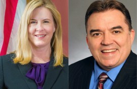 Minnesota state representative Melissa Hortman (L) and state senator John Hoffman (R), both Democrats, were shot in a targeted attack