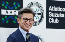 Kazuyoshi Miura at a press conference last year