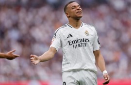 Real Madrid's French forward Kylian Mbappe is in hospital after suffering a stomach bug