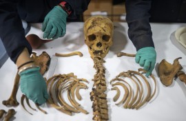 Peruvian gas workers discovered the mummy of a boy believed to be over 1,000 years old while installing pipes in Lima