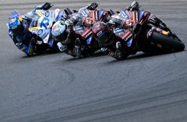 Marc Marquez (R) won the Italian MotoGP on Sunday