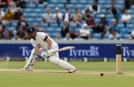 England's Ben Duckett reverse sweeps Rindra Jadeja for four