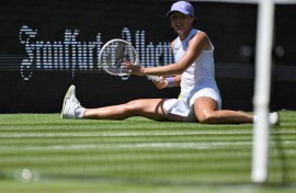 Poland's Iga Swiatek was playing her first grass-court final
