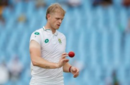 Corbin Bosch took his first wicket of the match after contributing 136 runs with the bat against Zimbabwe