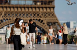 The top of the Eiffel Tower in Paris was shut because of the heatwave