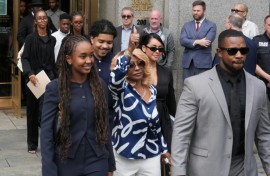 Janice Combs, mother of Sean 'Diddy' Combs, gestures after the jury reached a verdict in his sex trafficking trial