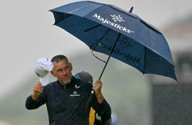 Lee Westwood braved difficult conditions in his first major appearance for three years