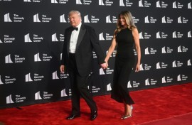 Trump attended the opening night of 'Les Miserables' at the Kennedy Center with First Lady Melania Trump