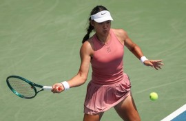 Britain's Emma Raducanu defeated Greece's Maria Sakkari to reach the WTA DC Open semi-finals