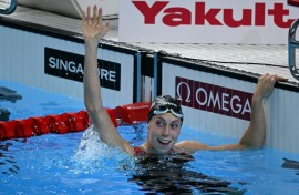 Gretchen Walsh completed a 50m-100m butterfly double at swimming's world championships in Singapore