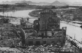 The first atomic bomb was dropped on the western city of Hiroshima by the US bomber Enola Gay, nicknamed "Little Boy"